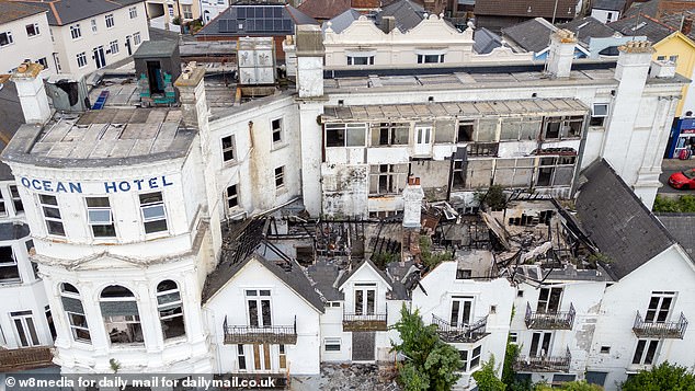 Various arson attacks on the Ocean Hotel have caused huge damage to the roof of the building