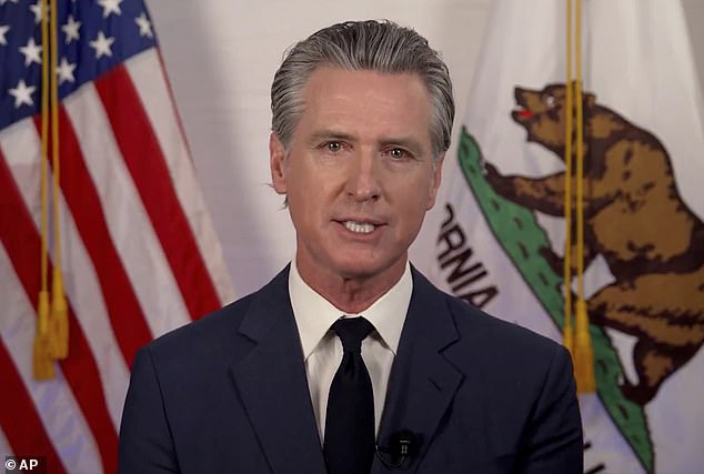 California Governor Gavin Newsom (pictured) delivered a harrowing prediction for the rest of the country Tuesday night in a primetime address where he blasted Trump's deployment of US troops to the anti-ICE riots in Los Angeles