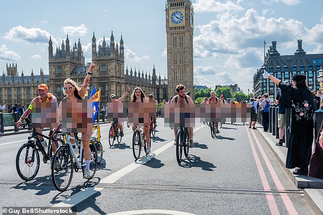 Saddle soreness was the least of the cyclists' worries as they waved to flabbergasted onlookers