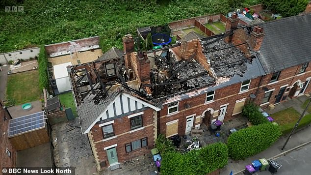 Three people have been hospitalised after an exploding vape that had been left 'charging on a bed' gutted four terraced houses