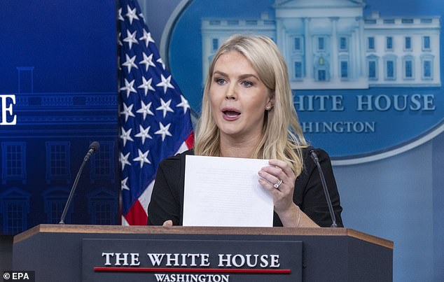 White House press secretary Karoline Leavitt read a statement from President Donald Trump during Thursday's press briefing articulating that he would make a decision whether to join Israel and strike Iran in the next two weeks