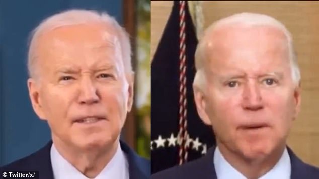 A video shared online suggested that Biden was a robot and did not blink
