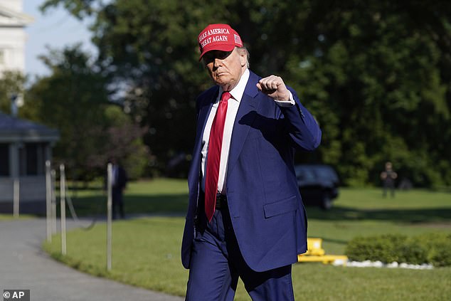 President Donald Trump arrives back to the White House Saturday evening from Bedminster, New Jersey. He announced that the U.S. had bombed Iran shortly after