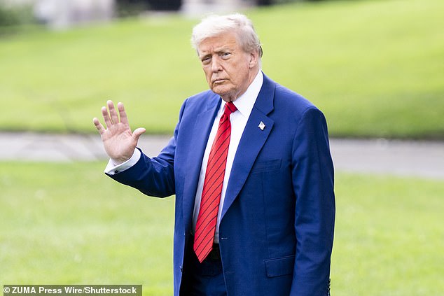 Donald Trump (pictured) continued his recent feud with Fox News, saying liberal commentator Jessica Tarlov's appearances are what 'make MAGA absolutely hate' the network