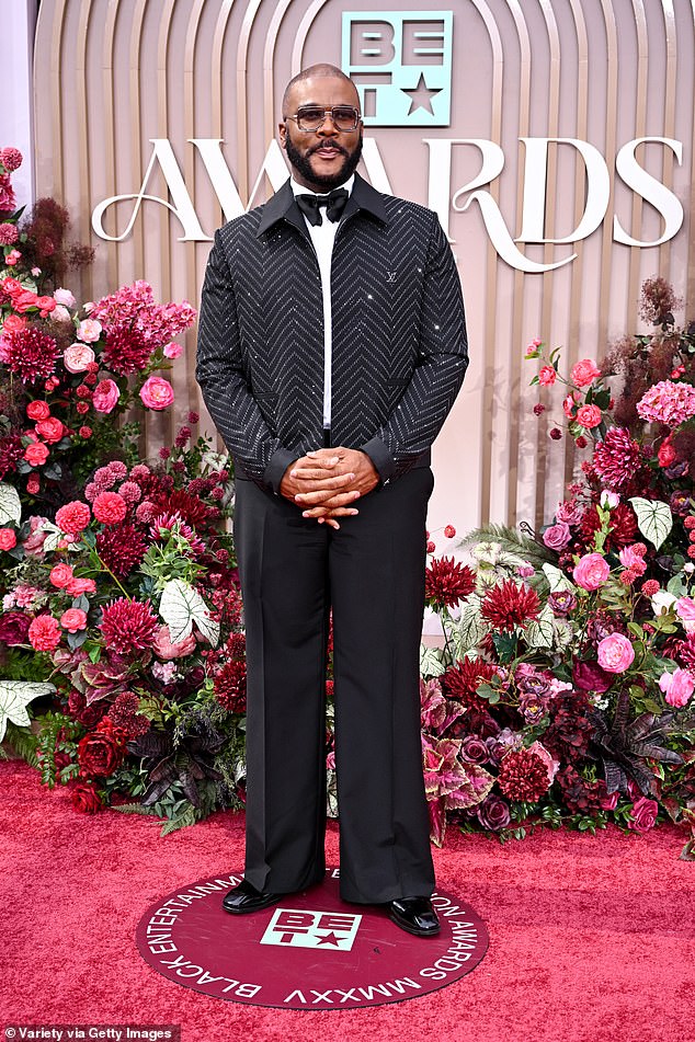 Entertainment mogul Tyler Perry has been named in a $260 million lawsuit claiming he sexually harassed an actor. Pictured June 9 in LA at the BET Awards