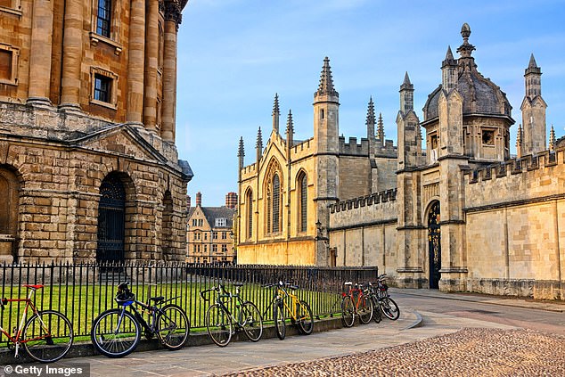 Oxford (pictured), Cambridge and more than 50 other UK universities have tumbled down the global rankings amid funding and free speech crises