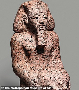 A small kneeling statue of Hatshepsut, who was one of only a few women to rule ancient Egypt
