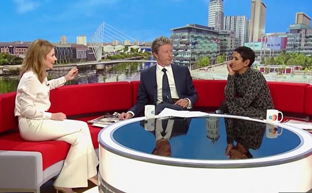 Insiders on the show have told me Naga has been made a 'scapegoat', writes Katie Hind. Pictured on BBC Breakfast with co-presenter Charlie Stayt and Geri Halliwell-Horner