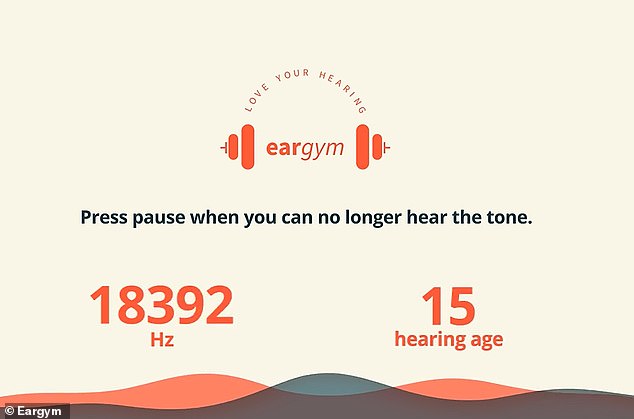 Eargym have devised a test to see what your 'hearing age' is - starting at low frequencies well into the 200s Hz and going up to 200,000 Hz