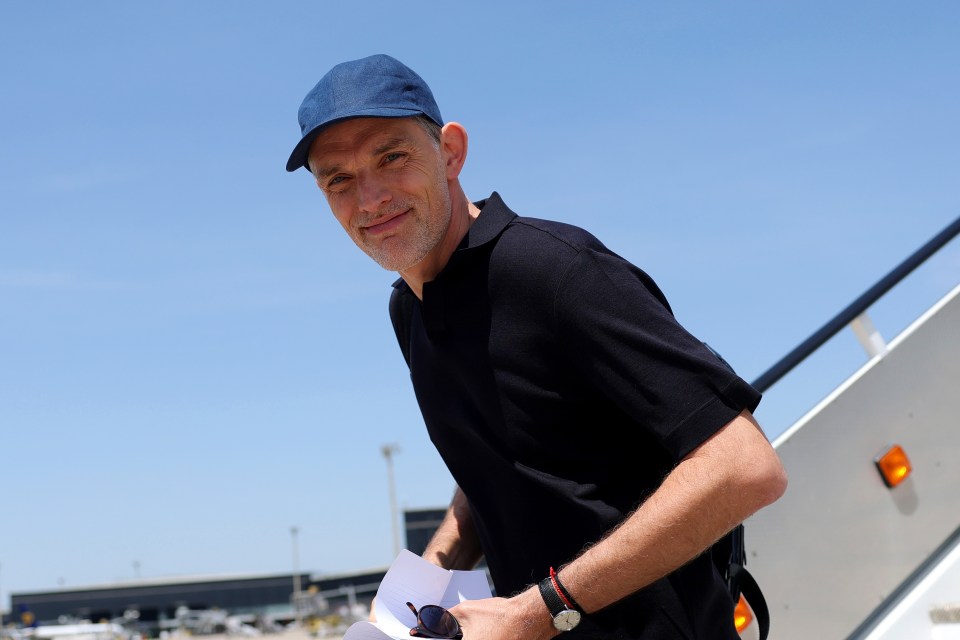 Thomas Tuchel, Head Coach of England, at an airport.