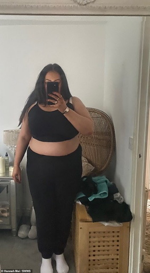 Hannah said the weight piled on rapidly, which was cause for concern and she went to the doctor multiple times