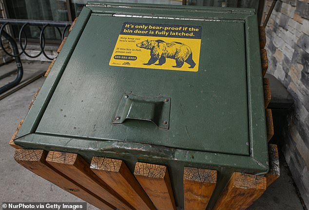 Please don't feed the bears: Stickers warn visitors to the Kananaskis Mountain Lodge to keep food away from animals