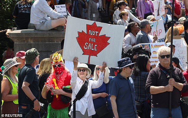 Protesters in Ottawa continue to fume about Trump's comments on making Canada the 51st U.S. state