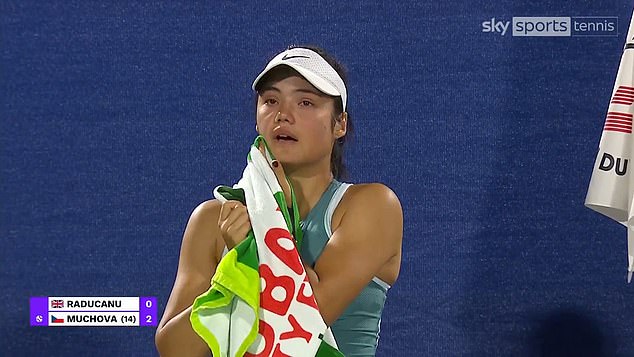 Emma Raducanu became visibly distressed during the Dubai Open earlier this year