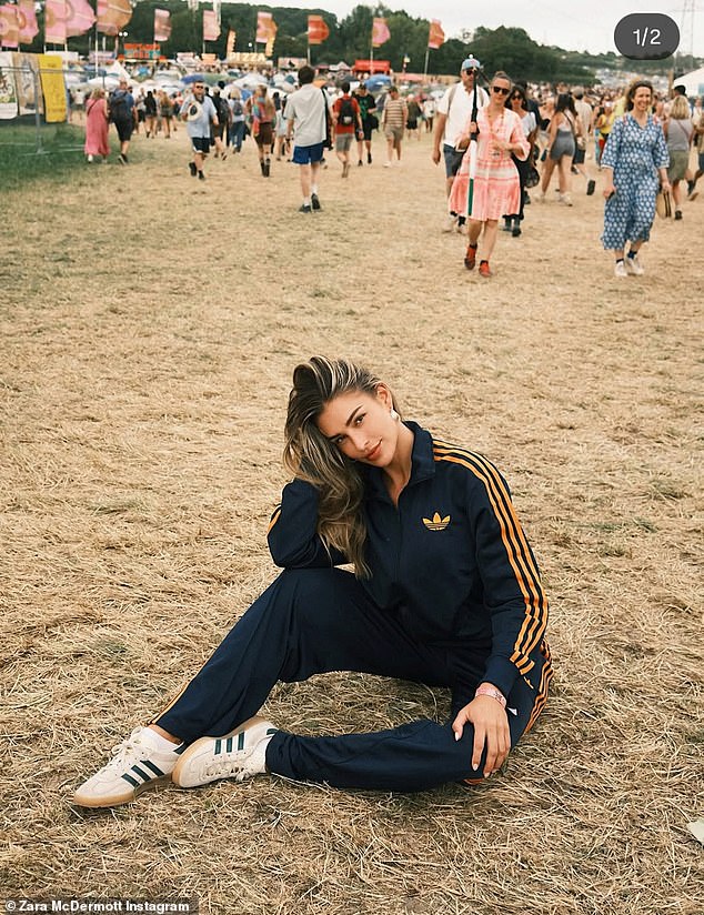 Zara McDermott is living it up at her first ever Glastonbury, turning Worthy Farm's fields into her own photoshoot as she posed for Instagram snaps from the festival on Sunday