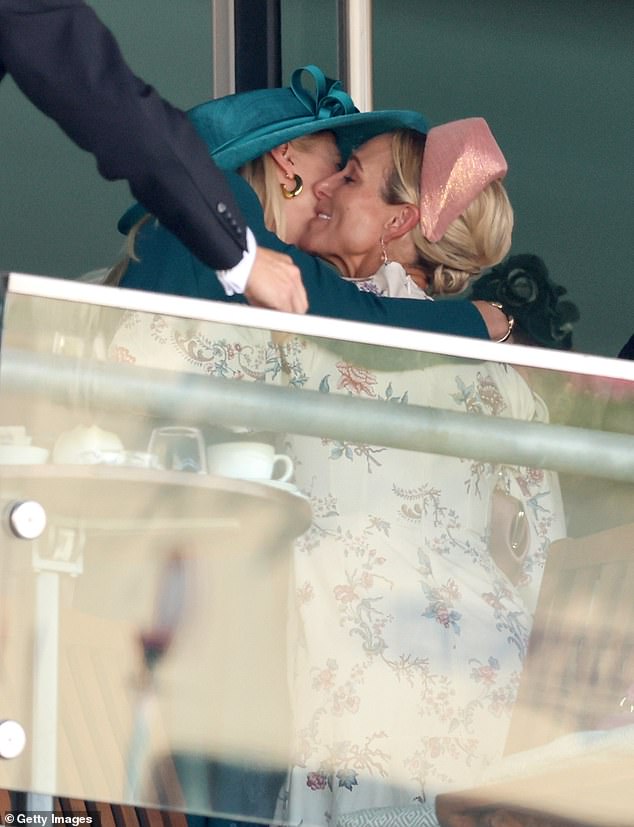 Zara Tindall and Lady Gabriella Windsor shared a very warm royal welcome as they greeted each other on the second day of Royal Ascot on Wednesday