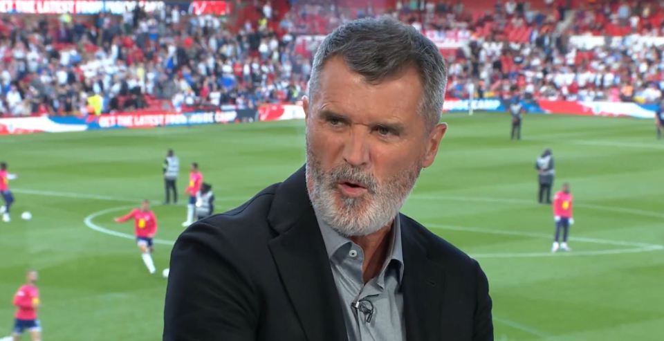 Roy Keane during a soccer broadcast.