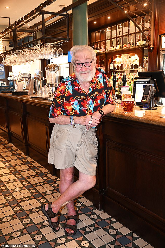 Miles Quinn, 78, a former school caretaker, wearing a loud Hawaiian shirt arrives around 10.30pm. He comes in every night between 9 and 11pm