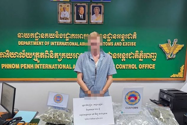 Brown was arrested at Phnom Penh International Airport on June 17 after 22 packages of cannabis weighing nearly 20kg were found hidden inside his luggage