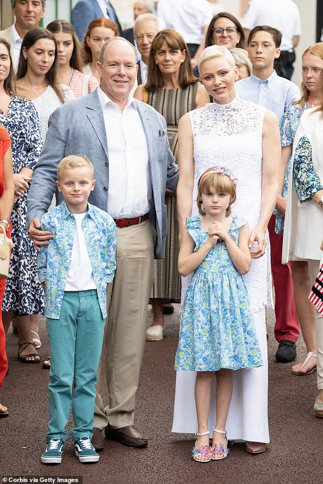 Albert and Charlene with their twins Jacques and Gabriella in 2022