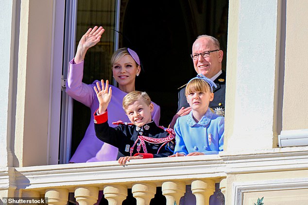 Prince Albert II, Princess Charlene, Prince Jacques and Princess Gabriella during the Army Parade, as part of the official celebrations marking the principality National Day in 2024
