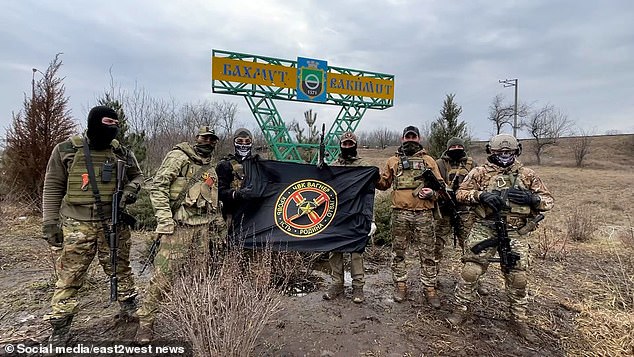 The smart technology is reportedly being used strategically by mercenaries from the Wagner group (pictured are members from the mercenary team in Ukraine)
