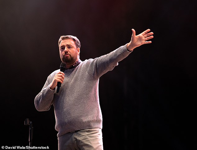 The comedian, 44, is currently on tour with his show, A Manford All Seasons, but ran into a spot of trouble after arriving in Bournemouth on Saturday night, ahead of his show at the Bournemouth Pavilion the following evening (seen in 202)