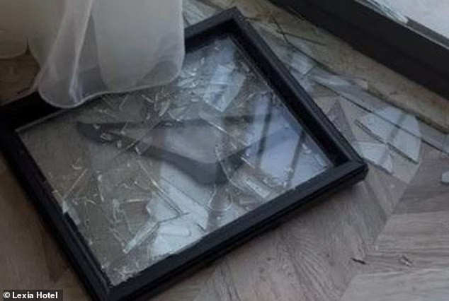 The Lexia Hotel have now released pictures of the 'unusable' room which included a smashed window