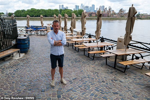 The Trafalgar Tavern's manager Vasil Vasilev (pictured) has criticised Greenwich council's actions over their outdoor seating as 'just ridiculous'