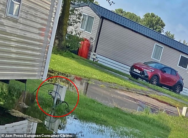 The couple's electricity meter becomes immersed in water, according to the couple
