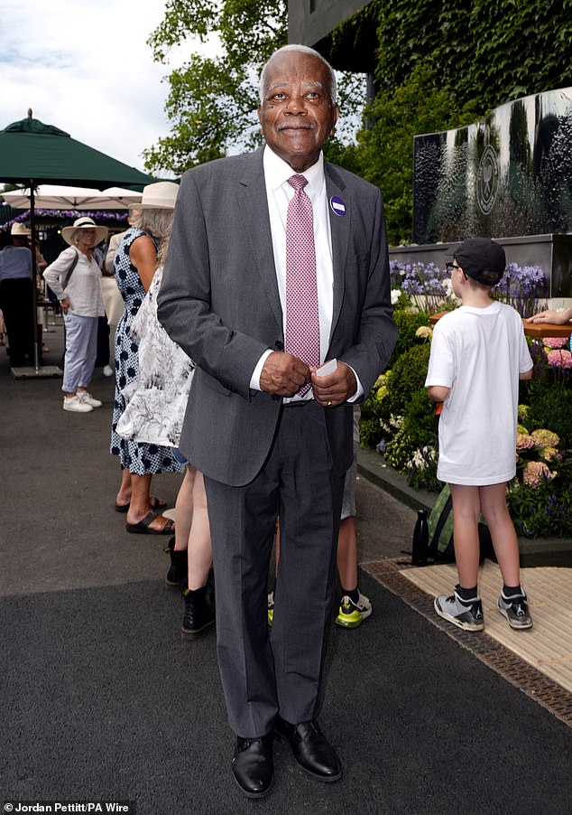 Sir Trevor McDonald looked as dapper as ever, donning a grey suit teamed with a red patterned tie