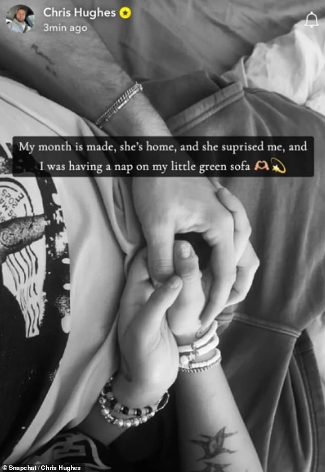 When JoJo flew back to the UK to surprise Chris last week, the Love Island star shared a telling Snapchat post, gushing that his girlfriend had 'come home'