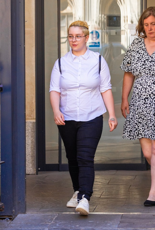 Sophie Staddon leaving Bristol Crown Court.