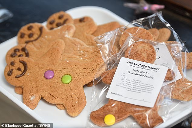 The Cottage Bakery, based in Blackpool, was blasted online as some claimed it was promoting a ' woke agenda' when it sold 'non-binary gingerbread people' back in 2022