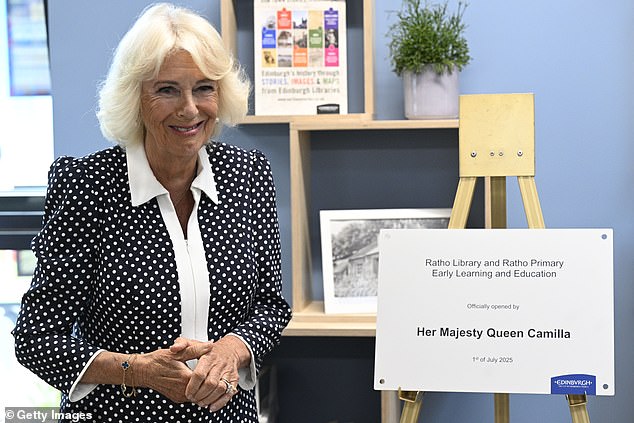 Queen Camilla, meanwhile, visited Ratho Library on the outskirts of Edinburgh for her first engagement of the day