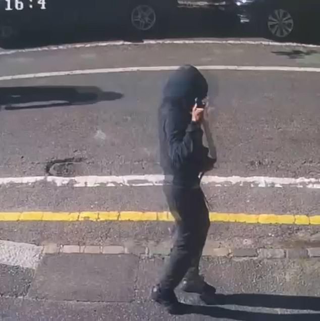 MailOnline previously obtained footage of Boulares, then 16, appearing to clutch a machete after he ran away from the spot Aled Jones was mugged of a £17k Rolex