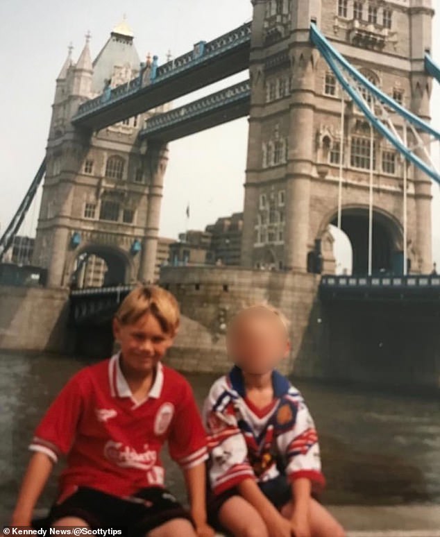 Scott as a young boy. He says he had to learn to toughen up just to survive school and never imagined he'd one day be rubbing shoulders with reality stars and driving a £60,000 Range Rover Sport