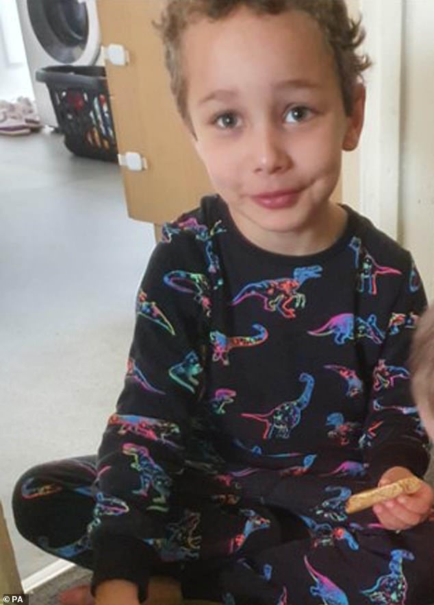 Angharad and Cole tried to cover up the horrific events in their two-bedroom flat in Sarn, Bridgend, by claiming Logan (pictured) had gone to the river alone in the middle of the night
