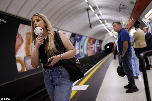 Commuters are using every trick in the book to stay cool on the Underground as the temperature continues to climb