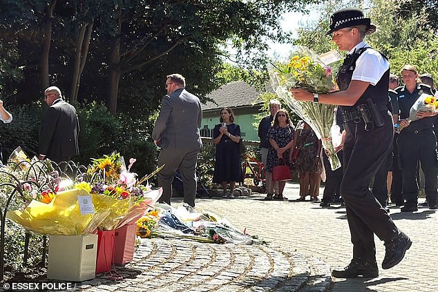 Inspector Jane Childs of Essex Police laid flowers in Chalkwell Park on Monday on behalf of the local force