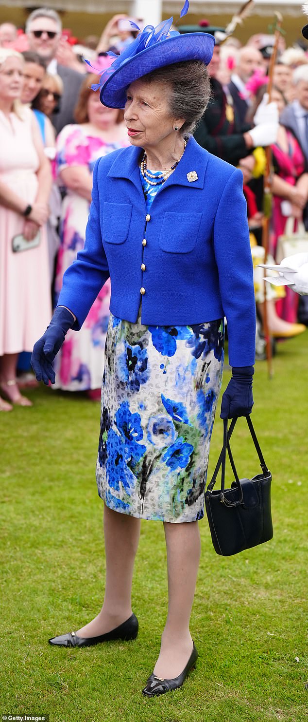 Princess Anne joined Charles and Camilla for the occasion - and also sported a sophisticated blue ensemble