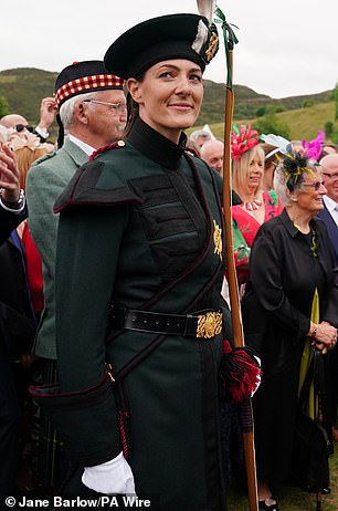Pictured: Lady Katherine Douglas of the Royal Company of Archers, the King's official bodyguard in Scotland