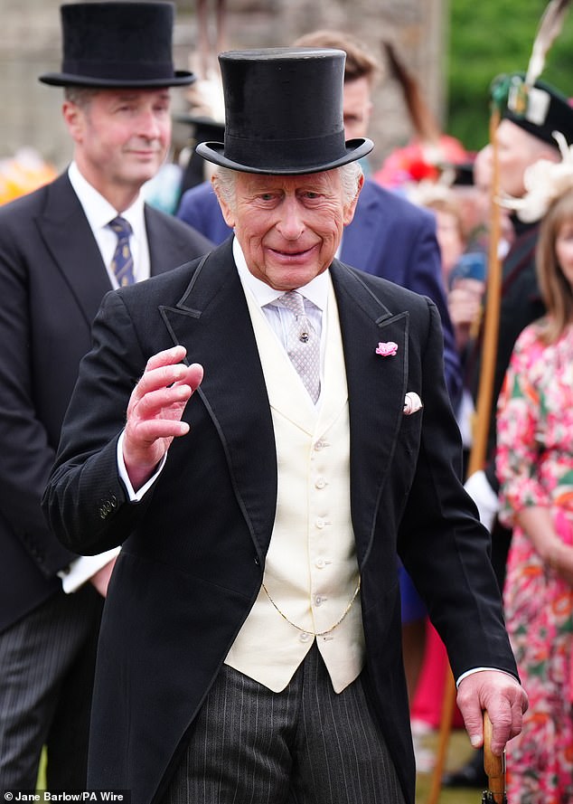 The King didn't let Scotland's warm summer temperatures come in the way of wearing a three-piece suit today