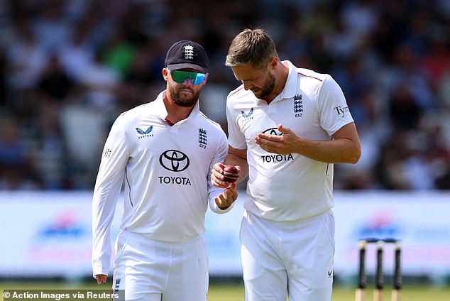 Chris Woakes (right) knows just how hard it is to bowl at a player who never leaves the ball, and doesn't often miss it either