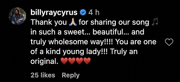 Billy revealed in the comments that those were the lyrics to their speical song