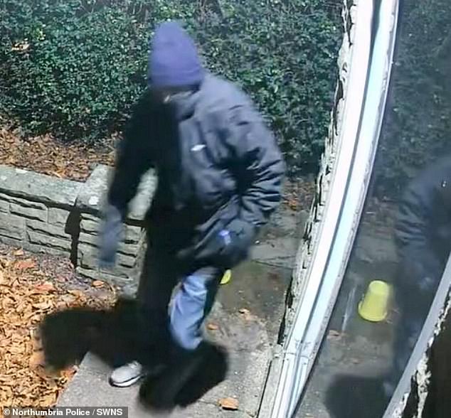 Burglar Paul Howell was captured on CCTV being thwarted by a 'Home Alone-style' trap, featuring a bucket of water