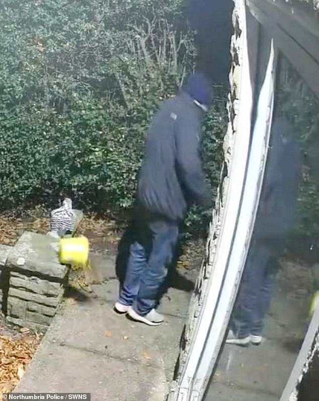 Paul Howell, 56, was caught on camera tripping over a Home Alone style trap