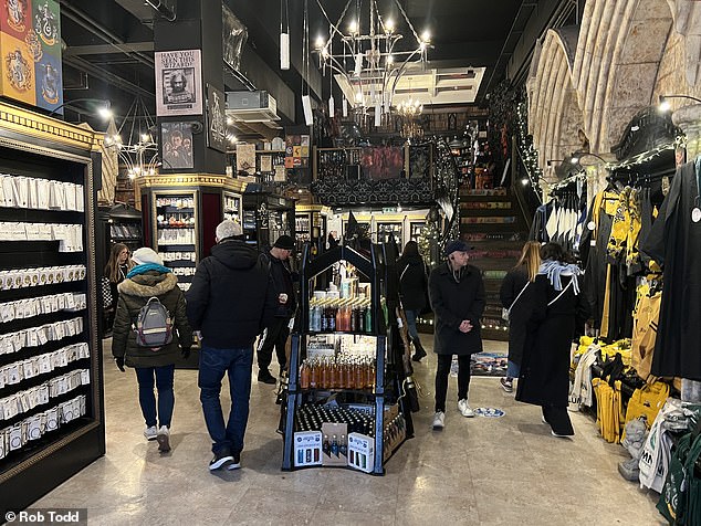 Harry Potter products are on sale at House of Spells on Charing Cross Road in London