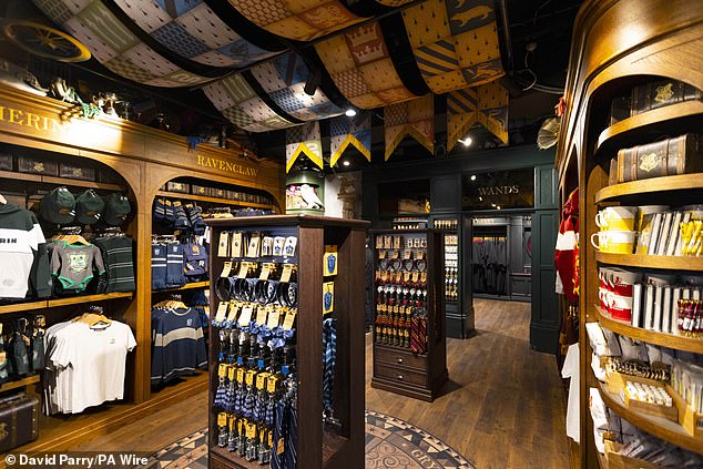 The interior of the Harry Potter store at London King's Cross station following a refurbishment