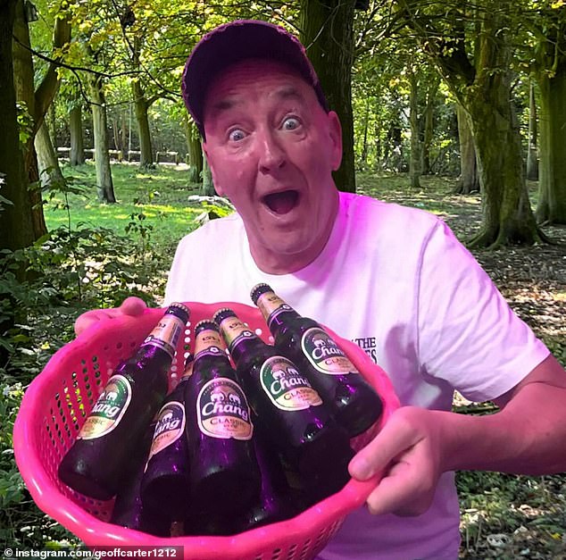 Same expression, 36 years on: Geoff is now a YouTuber who shares videos of his travels